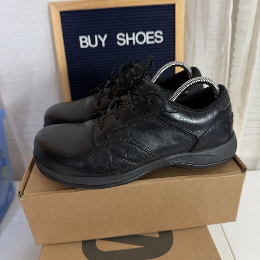 Red Wing ComfortPro Mens Size 8 D Safety Toe‎ Oxford Black Leather Lace Up Shoes